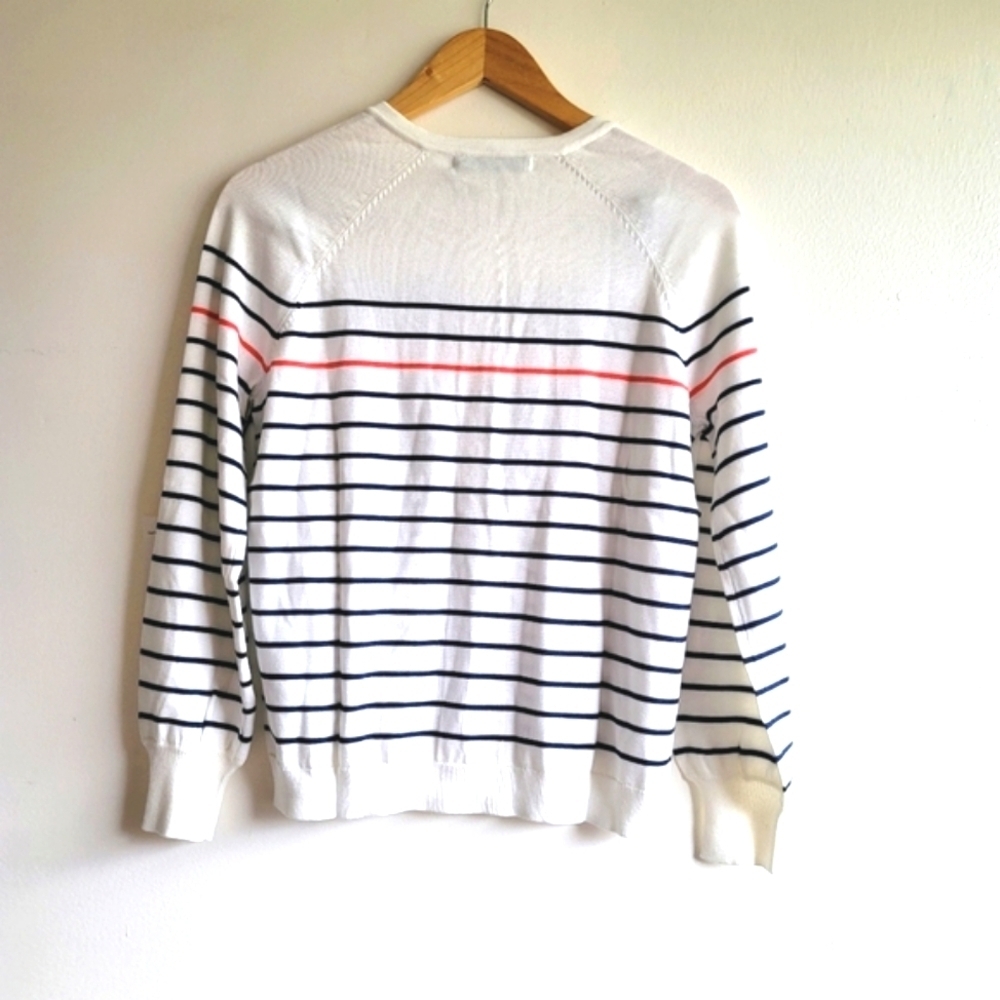 Stitches & Stripes ( Anthro), Striped Sweater, Cream/Navy/Pink, Size Small, NWT - Picture 2 of 5